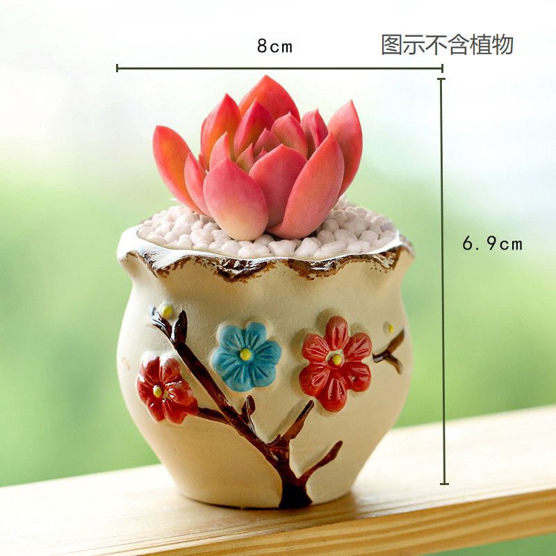 Vintage Floral Hand-Painted Rustic Ceramic Flower Pot, Breathable Succulent Plant Pot, Simple Desktop Ceramic Planter Pot Source Vintage Floral Hand-Painted Rustic Ceramic Flower Pot, Breathable Succulent Plant Pot, Simple Desktop Ceramic Planter Pot Source