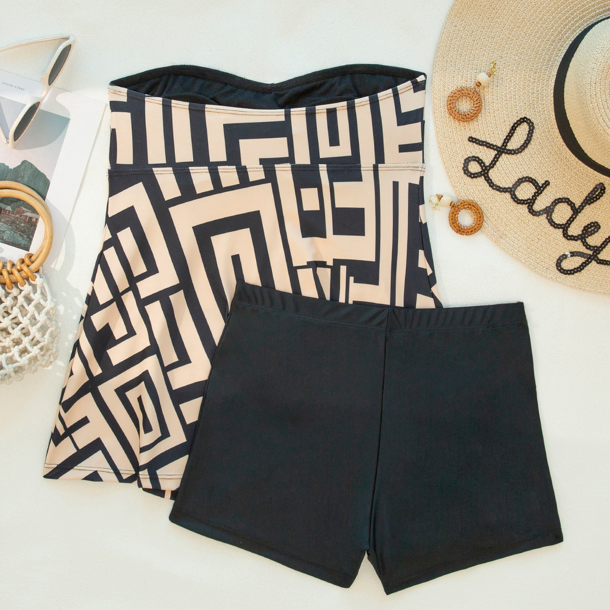 Damen Bikini Set Mit Blumenmuster Und Hoher Taille Für Strand_voghion.com