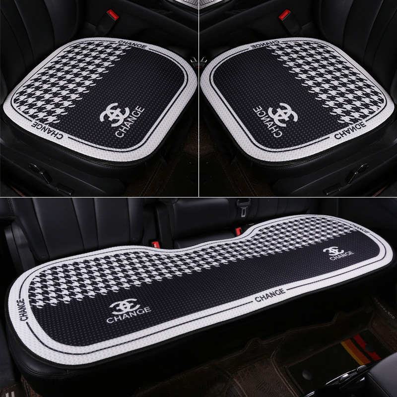 New Car Seat Cushion, Universal for All Seasons, Linen Seat Cushion, Half-Wrapped Waist-Cushion, Summer Cooling Pad, Non-Slip Breathable Seat Cushion Cover