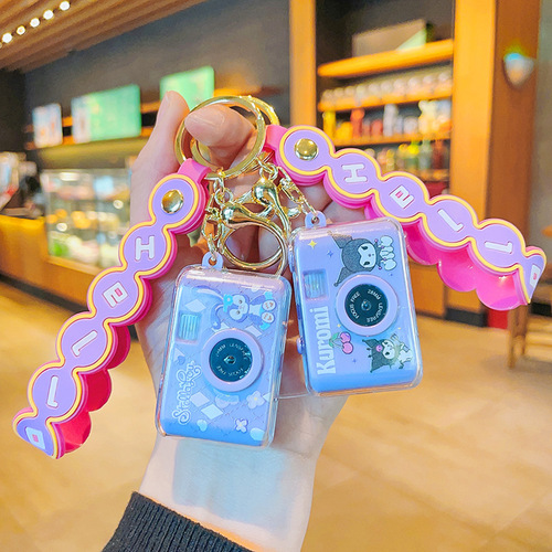 Cartoon Sanrio Mini Bright Camera Keychain Flash Simulation Camera Keychain Claw Machine Gift Wholesale