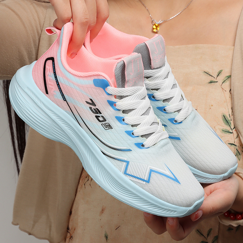 Zapatos mujer primavera y otoño nuevo estilo calzado deportivo casual mujer transpirable ligero zapatos para correr zapatos de mujer suela suave sin pies cansados zapatos adhesivos