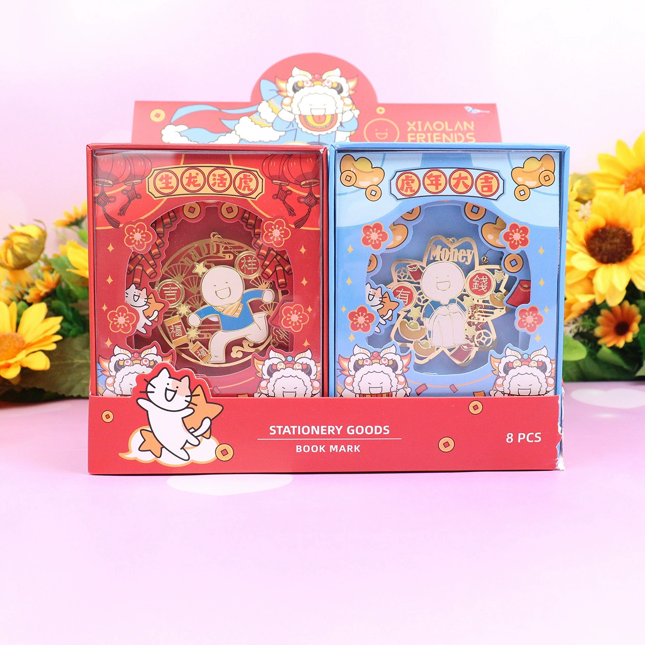 [ Cute cartoon metal bookmark cultural and creative hollow genuine guarantee gift box packaging gift preferred national trend now]