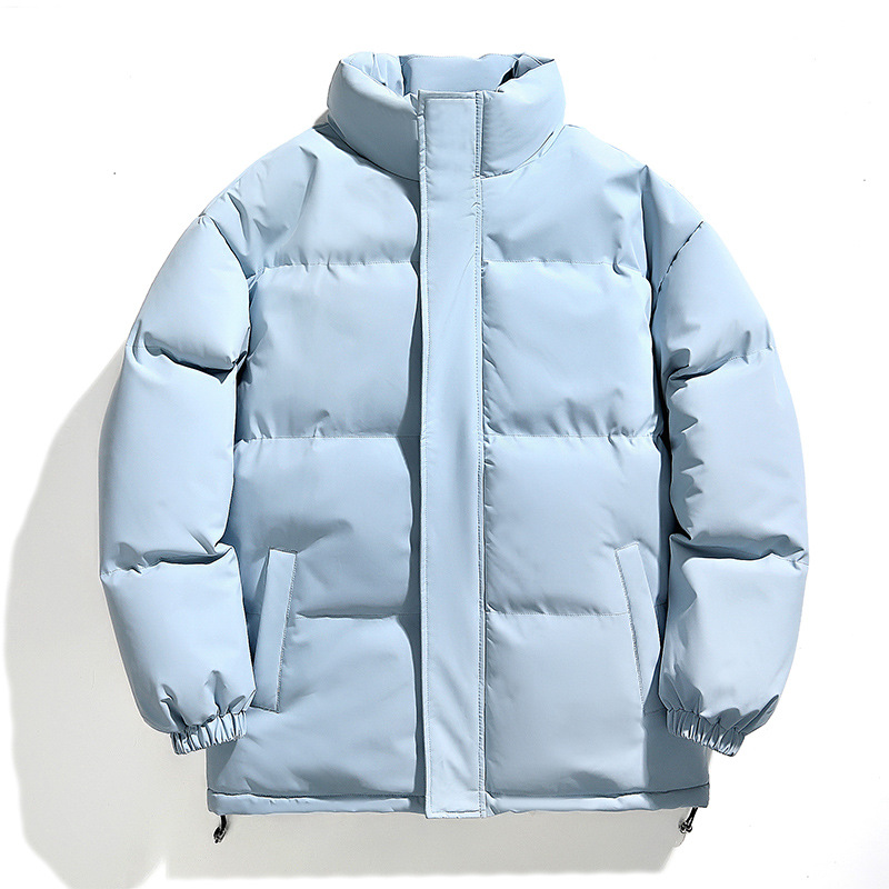 Invierno transfronterizo de algodón de collar hombre grueso calentamiento pan ropa suelta pareja chaqueta de algodón sólido fábrica al por mayor