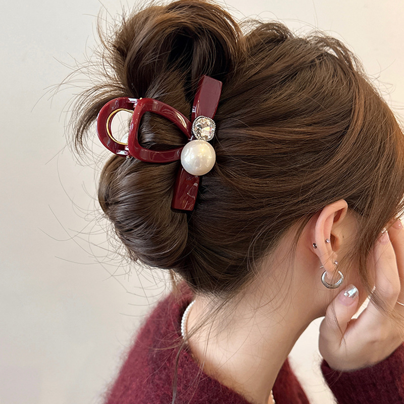 높이 8mm 구슬 + 다이아몬드 레드 - 약 8cm