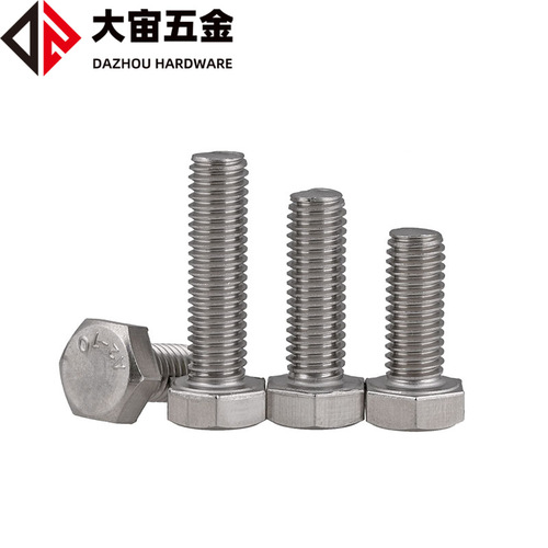 Factory direct sales wholesale M4-M22 stainless steel hexagonal head bolts 201 stainless steel external hexagonal screws GB30