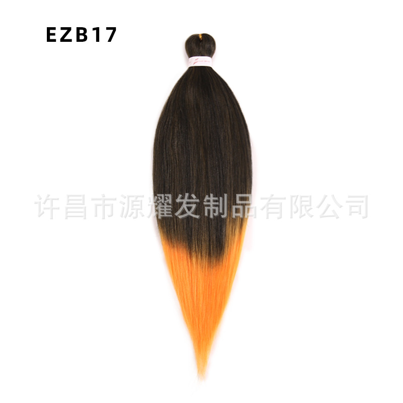 Peluca EZ cabello esponjoso y suave de fibra química trenza grande 26 pulgadas 90g pvc bicolor retardante de llama seda de baja temperatura trenza grande