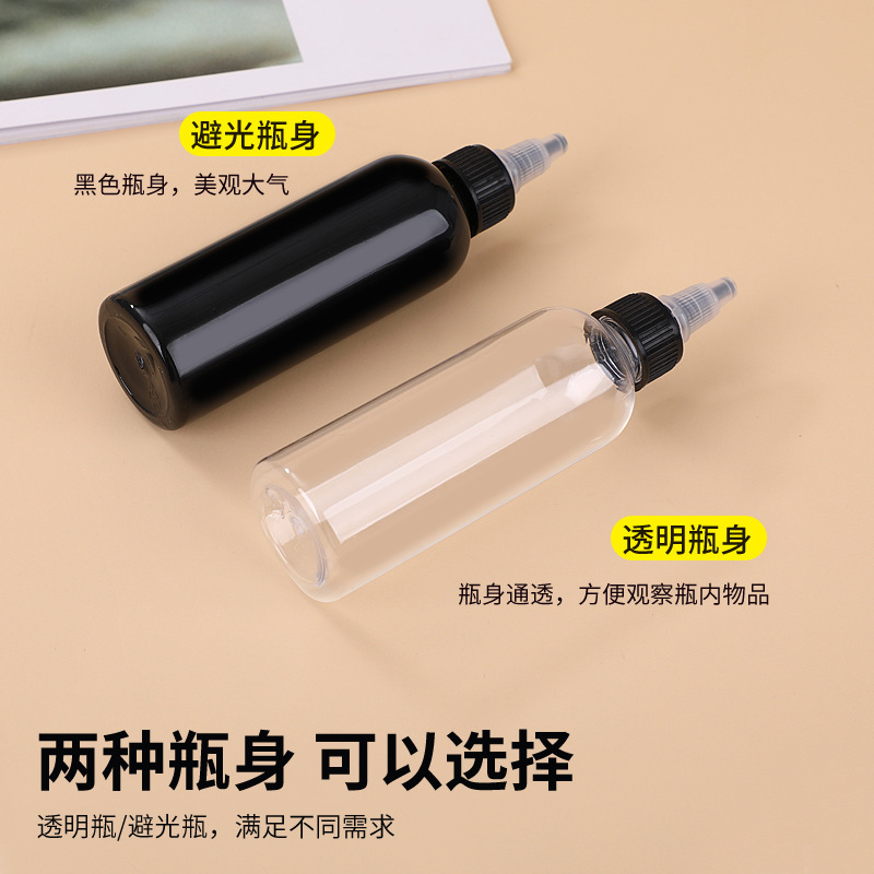 卸売透明ゲルボトル 60ml100ml プラスチック尖った口ボトルペット顔料詰め替えボトルインクスクイズボトル|undefined