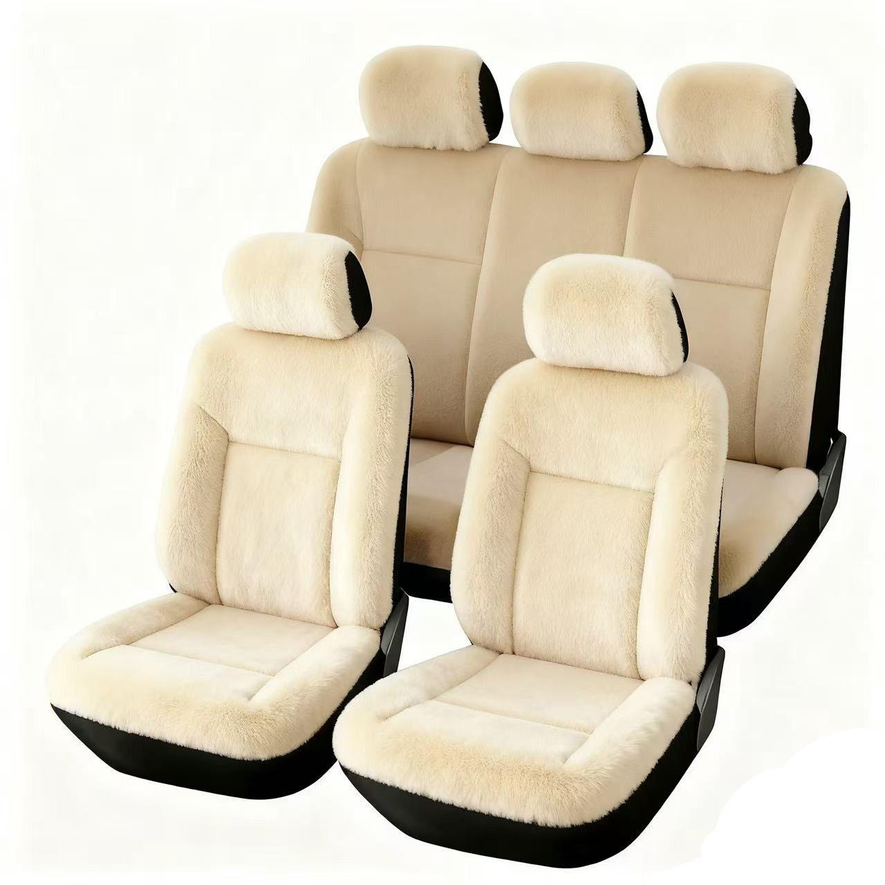 Invierno esponjoso estilo de asiento cálido cubierta de color sólido simple esponjoso cojín cálido cubierta de asiento de automóvil general