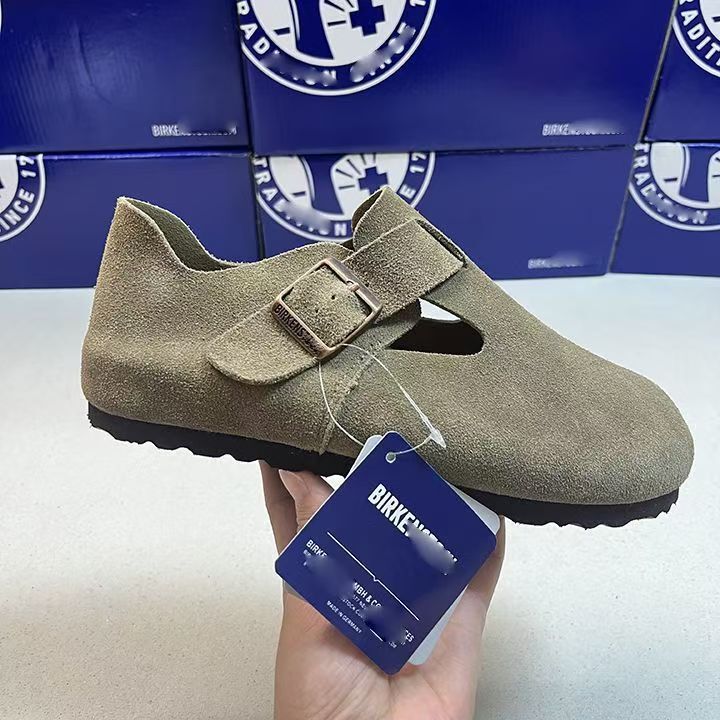 Cross-border foreign trade genuine leather cork Birkenstock shoes for women, full-cover slip-on loafers, closed-toe thick-soled Birkenstock shoes for men Cross-border foreign trade genuine leather cork Birkenstock shoes for women, full-cover slip-on loafers, closed-toe thick-soled Birkenstock shoes for men