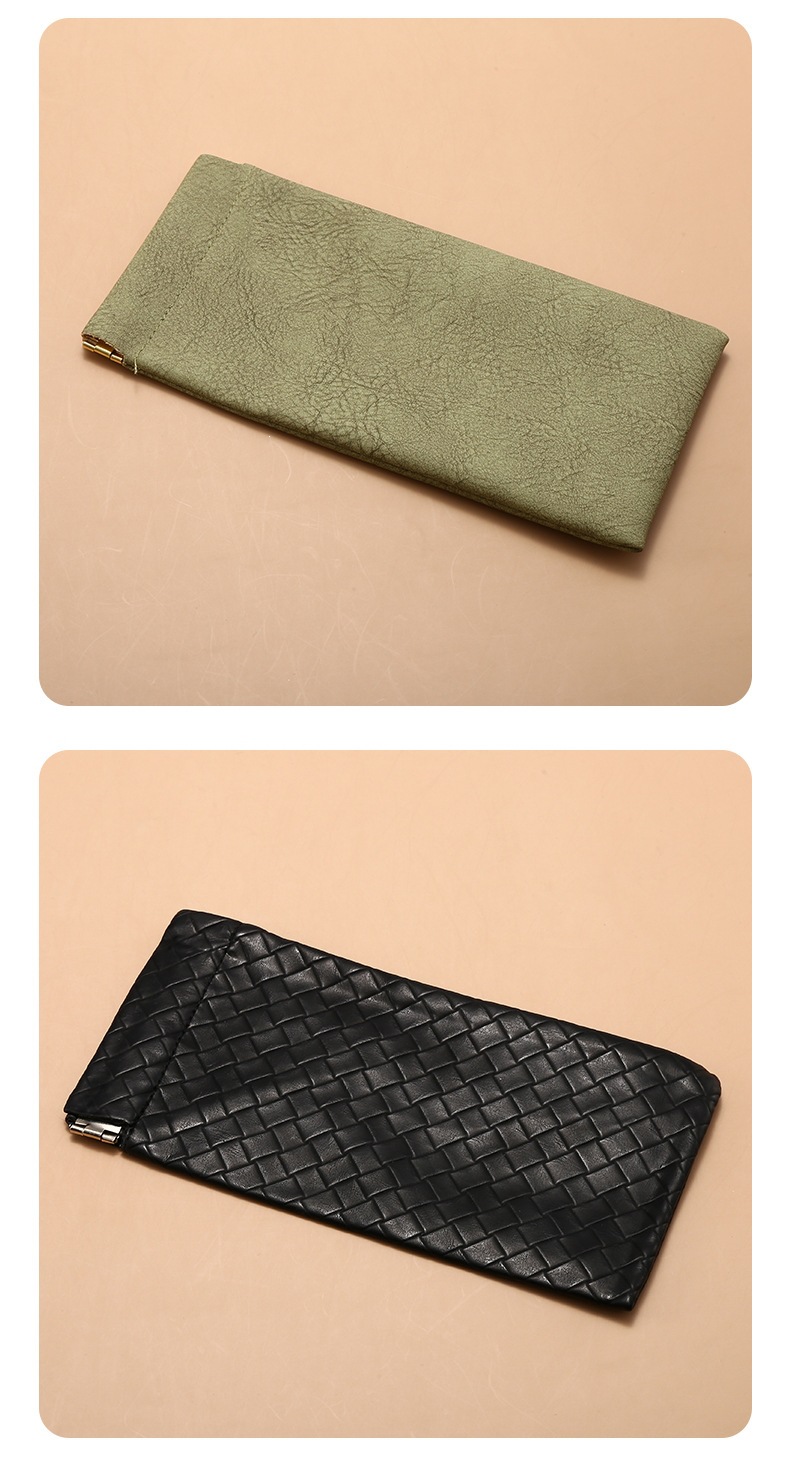 PU Leather Glasses Pouch Auto-Closing Snap Pocket Case for Sunglasses and Eyeglasses Blue 185x90mm specifications