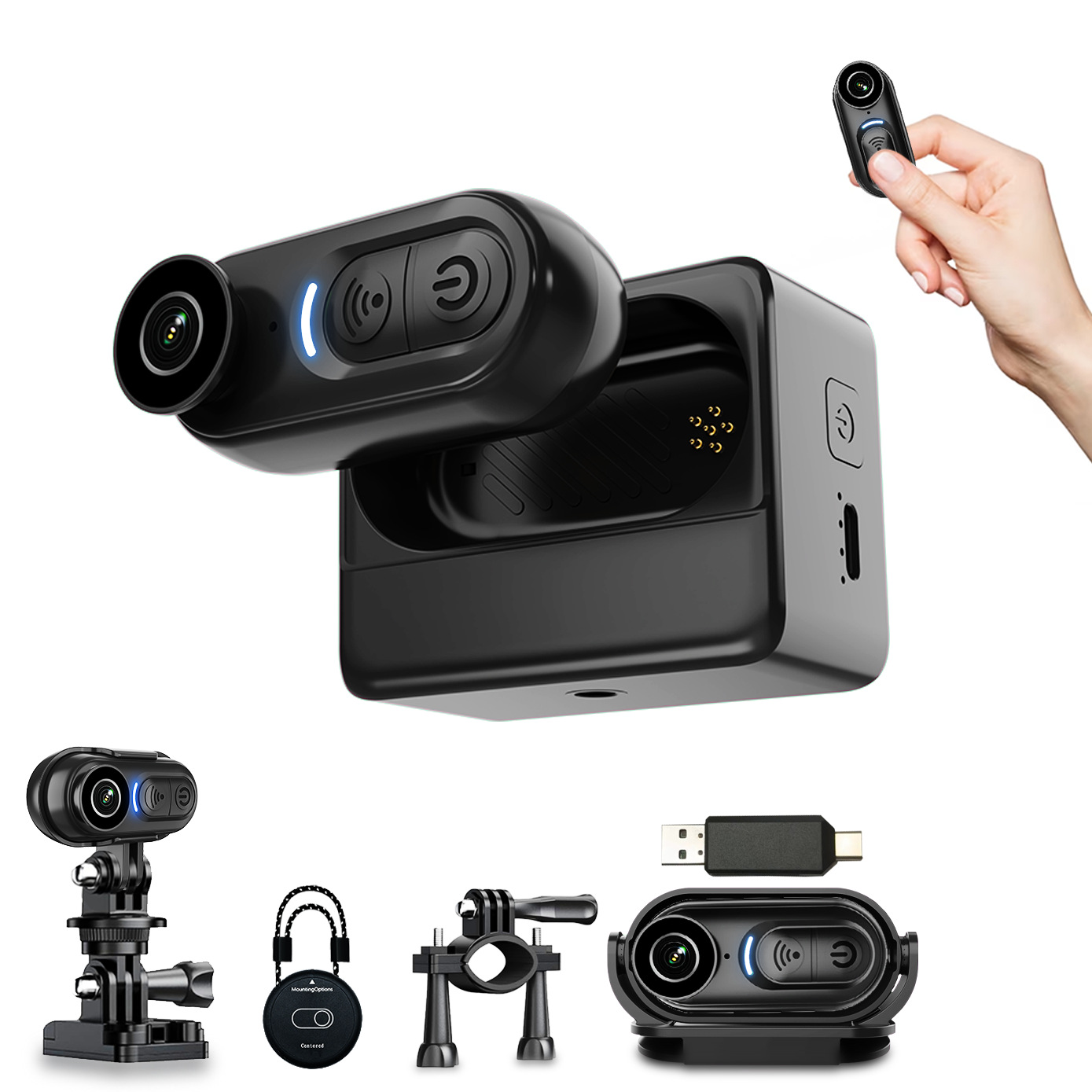 Cross-Border New Product 4K Thumb Sports Camera Wifi Magnetic Charging Compartment Outdoor Cycling Flap Pocket Pants Pet Camera