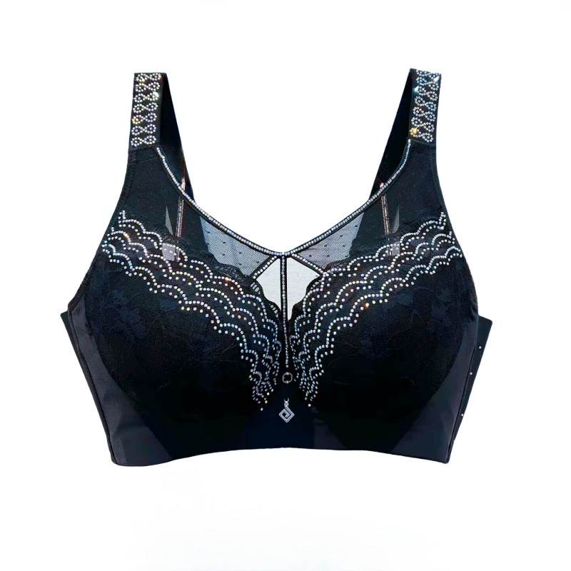 Breathable underwear, supporting sexy wireless bra, plus size
