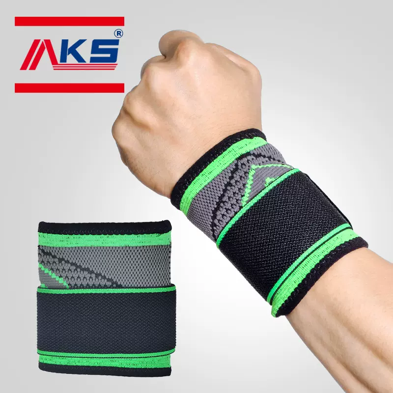 跨境加压护腕 批发亚马逊男尼龙弹力透气运动针织健身加压护腕