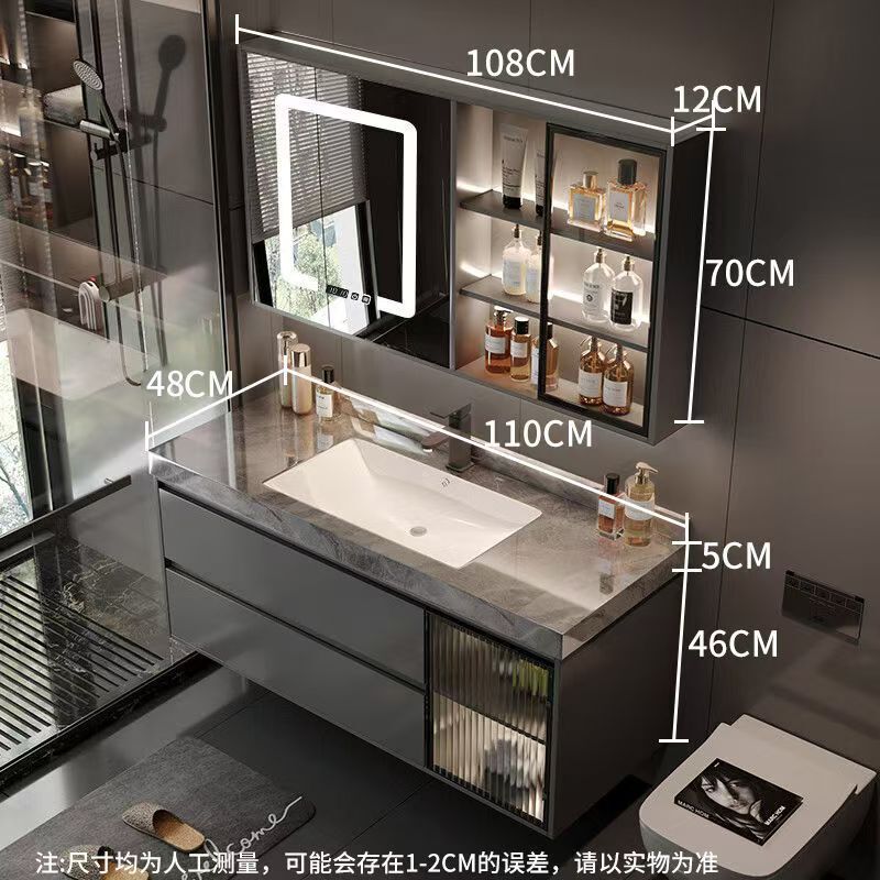 Solid Wood Bathroom Cabinet Intelligent Integrated Combination Modern Bathroom Washbasin Simple Washbasin Ceramic Solid Wood Bathroom Cabinet Intelligent Integrated Combination Modern Bathroom Washbasin Simple Washbasin Ceramic