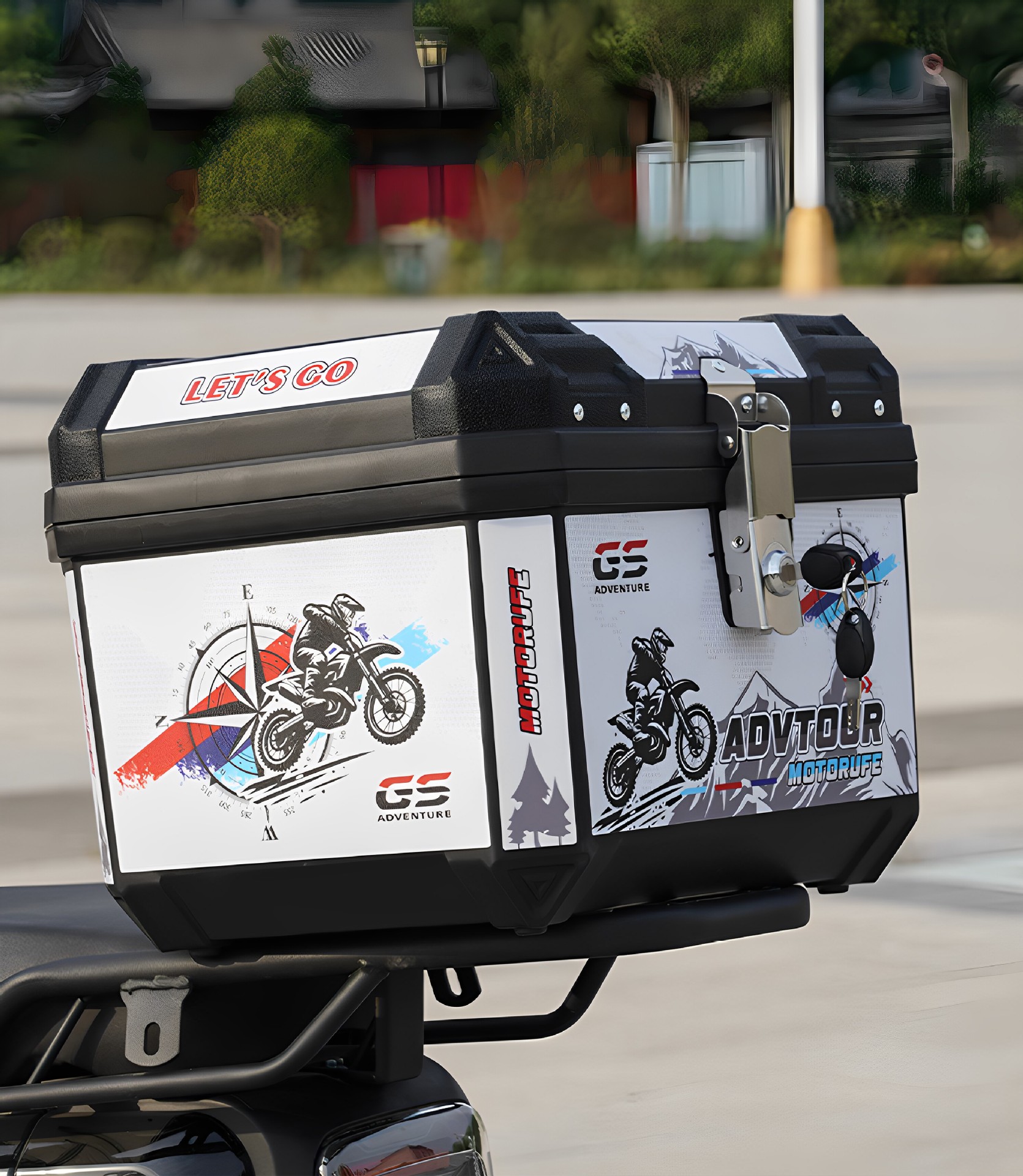 Universal large-capacity electric vehicle trunk, motorcycle tail box, large storage trunk for No.9 electric scooters, delivery rear trunk