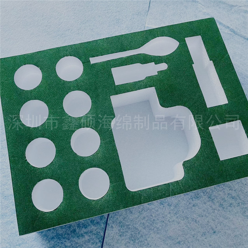 供应绿色礼盒绒布包装珍珠棉 泡棉茶叶礼盒包装 EPE防撞内衬