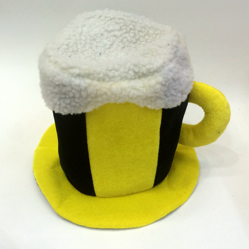 Qianfang Festival wig hat, Yellow and Black Beer Festival hat, watching ball games and drinking hat, foreign trade export beer foam festival hat 3333 detail image 3