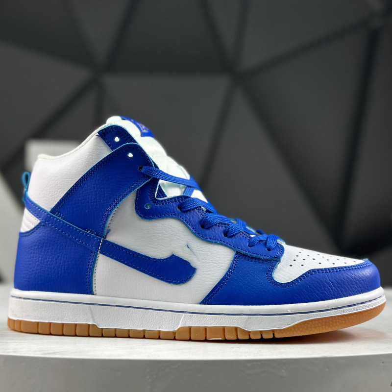 High-Top Sneakers Dunk High with Multiple Leather Panels, Wear-Resistant, Non-Slip, Workwear-Style, Retro, Lightweight, Durable Sports Shoes