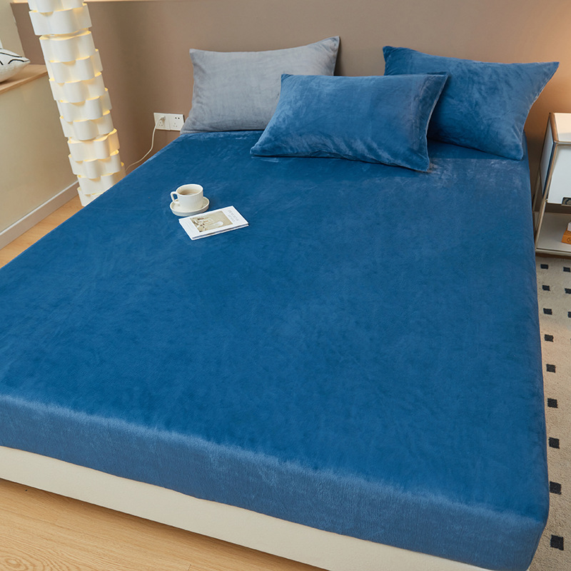 Invierno engrosado cama de leche de camisa una sola cubierta de colchón tres conjuntos de cubierta de cama de estera Memphis transmisión en vivo al por mayor