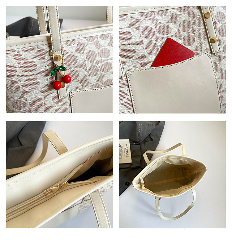 Classic Zipper Tote Bag, Daily Commute Shoulder Handbag, Large Capacity, Multiple Colors Available