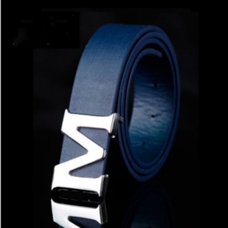 Elegant Men's Smooth Buckle Belt, Fashion Alloy Letter Belt_voghion.com