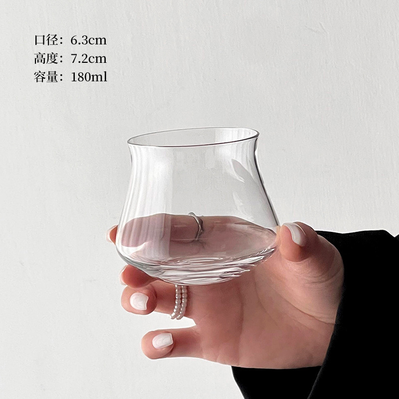 复古咖啡店透明玻璃杯拿铁杯翻口冷萃杯冰美式咖啡杯饮品杯冷饮杯|undefined