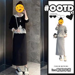 单件/2025秋季新款韩系慵懒通勤蕾丝连帽后背开叉减龄百搭休闲女