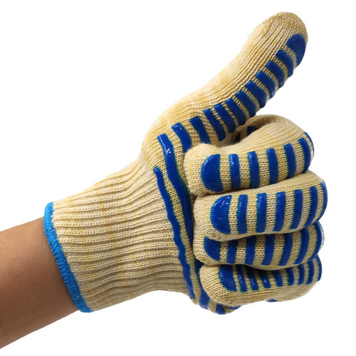 High temperature resistant gloves 500 degree BBQ flame retardant non-slip barbecue insulation gloves microwave oven heat resistant silicone gloves