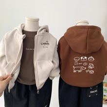 早秋纯棉儿童外套男女童长袖上衣秋冬新款中小童宝宝卫衣外套开衫