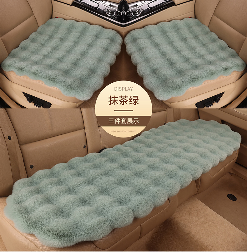 Amazon's New Winter Car Seat Cushion Thickened Bubble Plush Warm Light Luxury Encrypted Anti-Slip Plush Seat Cushion