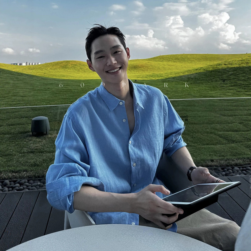 Sky Blue Ice Silk Linen Shirt for Men, Summer Wear, Sun Protection Long-Sleeved Shirt, Lazy Style, Relaxed Feel, Thin Jacket