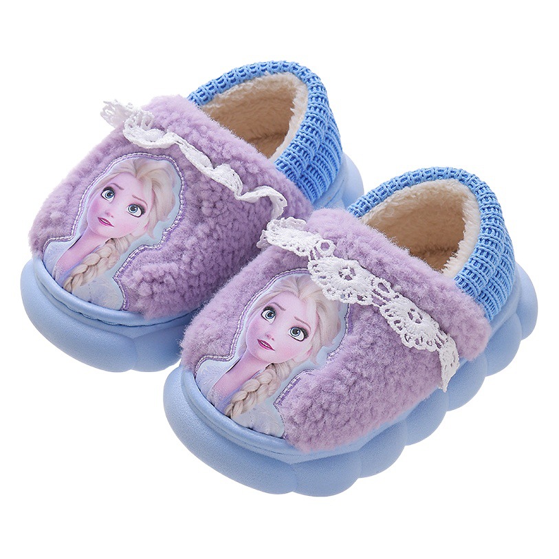 Bolso de los niños de dibujos animados de tacón princesa Aisha Zapatillas de algodón niñas de invierno cálido bebé antideslizante zapatos de algodón de felpa para niños