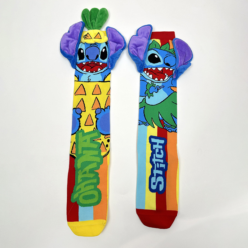 Cross-Border Bugs Bunny Cartoon Girls' Long Socks Fashion Accessories Socks Children's Cute Puppy Ears Handmade Socks Bunny Ears