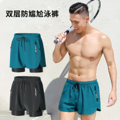 Men's swimming trunks anti-embarrassment loose quick-drying men's swimming trunks boxer swimsuit suit beach trunks hot spring swimming wholesale
