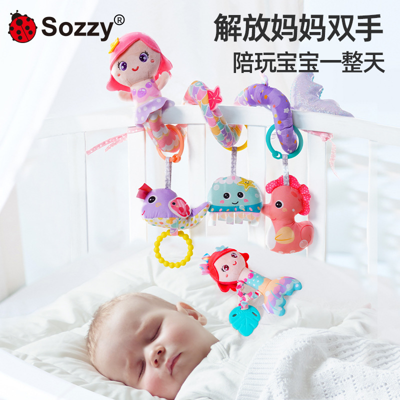 Sozzy Baby Carriage Colgantes Baby Tower Colgantes Campana Cama de sirena alrededor de 0 - 1 años Juguetes de educación temprana