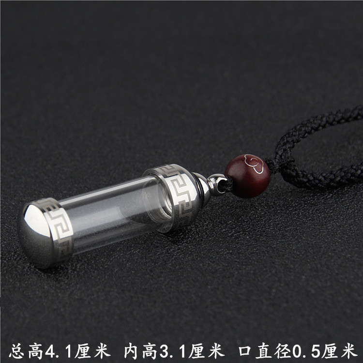 Al por mayor tubo hueco de amulet se puede abrir botella de píldora de alivio de corazón colgante botella de tesoro collar botella de camuza para hombres y mujeres