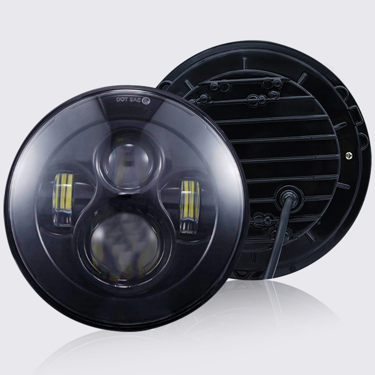 Cross-border Harley 7inch Wrangler 4-bead LED headlight for off-road vehicles and electric motorcycles, modified LED car light