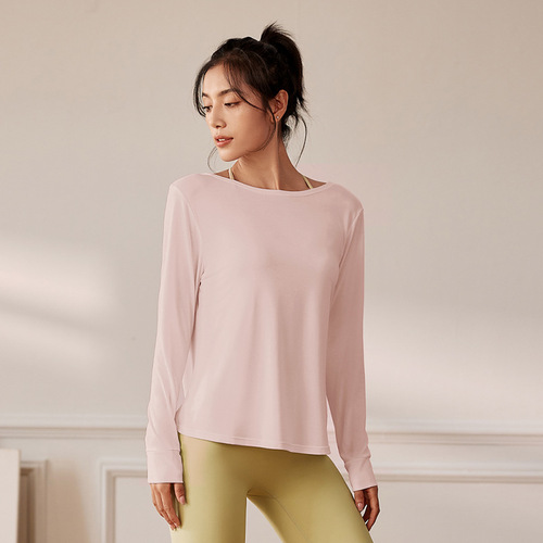 Bestselling Women's Yoga Wear: Sweat-Absorbent, Breathable Backless Fitness Tops with Long Sleeves—Loose-Fit T-Shirts and Running-Style Sports Blouses