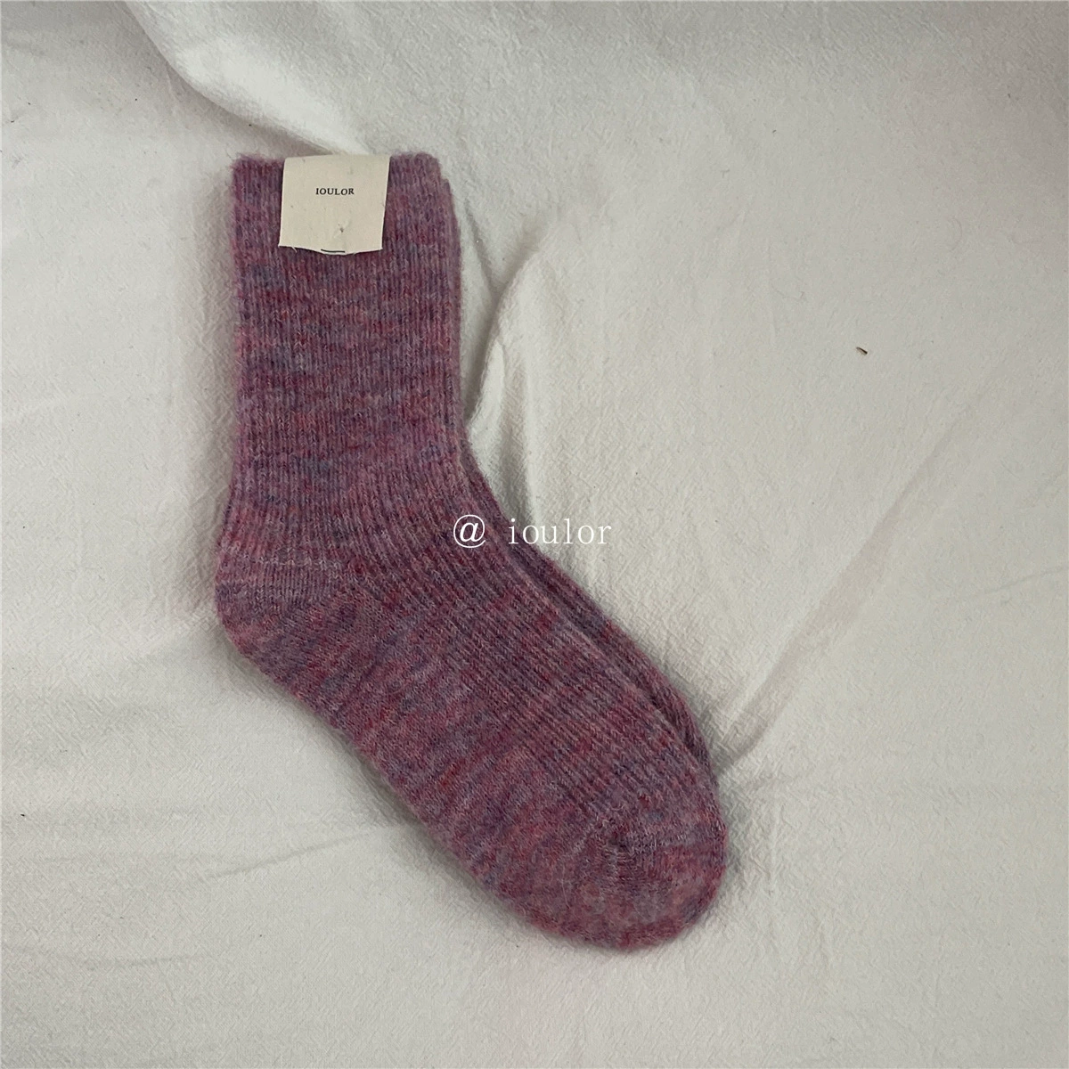 IOULOR Demi-season cashmere Japanese thin woolen knee socks, increased thickness, mid-length, Korean style