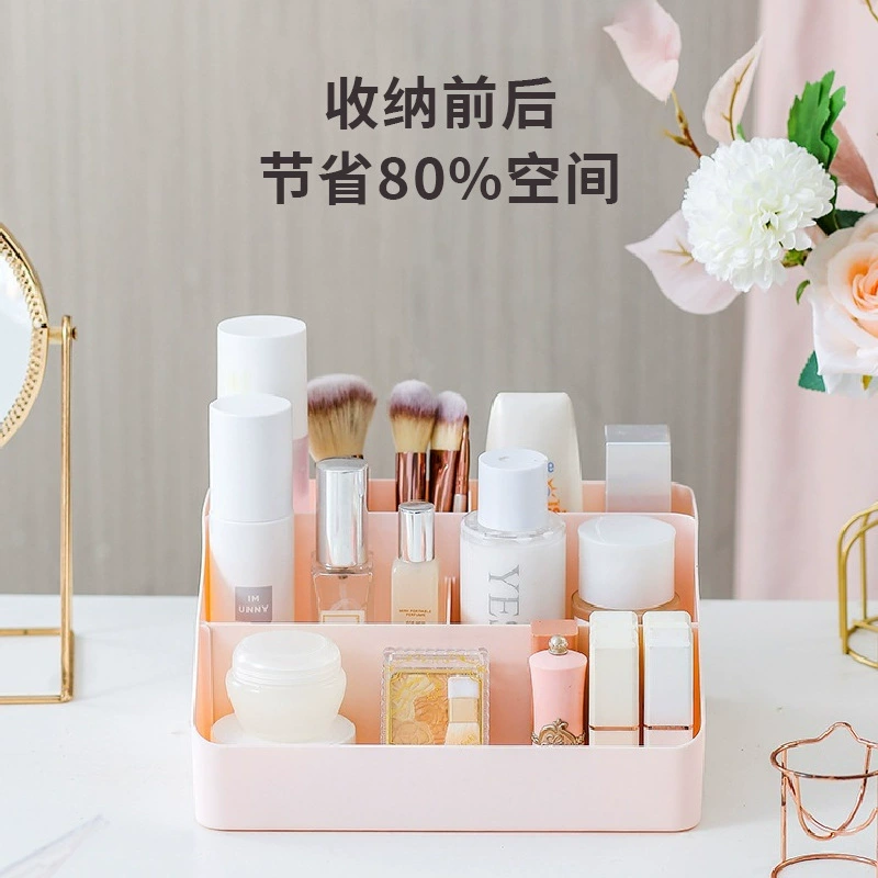 Plastic capacious table storage box, cosmetic lipstick, storage system