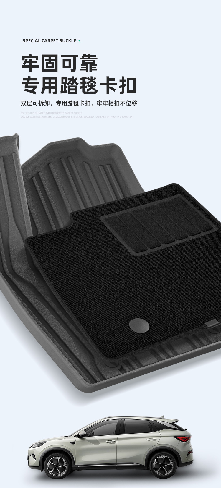 Suitable for 22-25 Yuan Plus/Atto3 Car Floor Mats Left and Right Steering Wheel Tpe Trunk Mat Seat Back Cushion