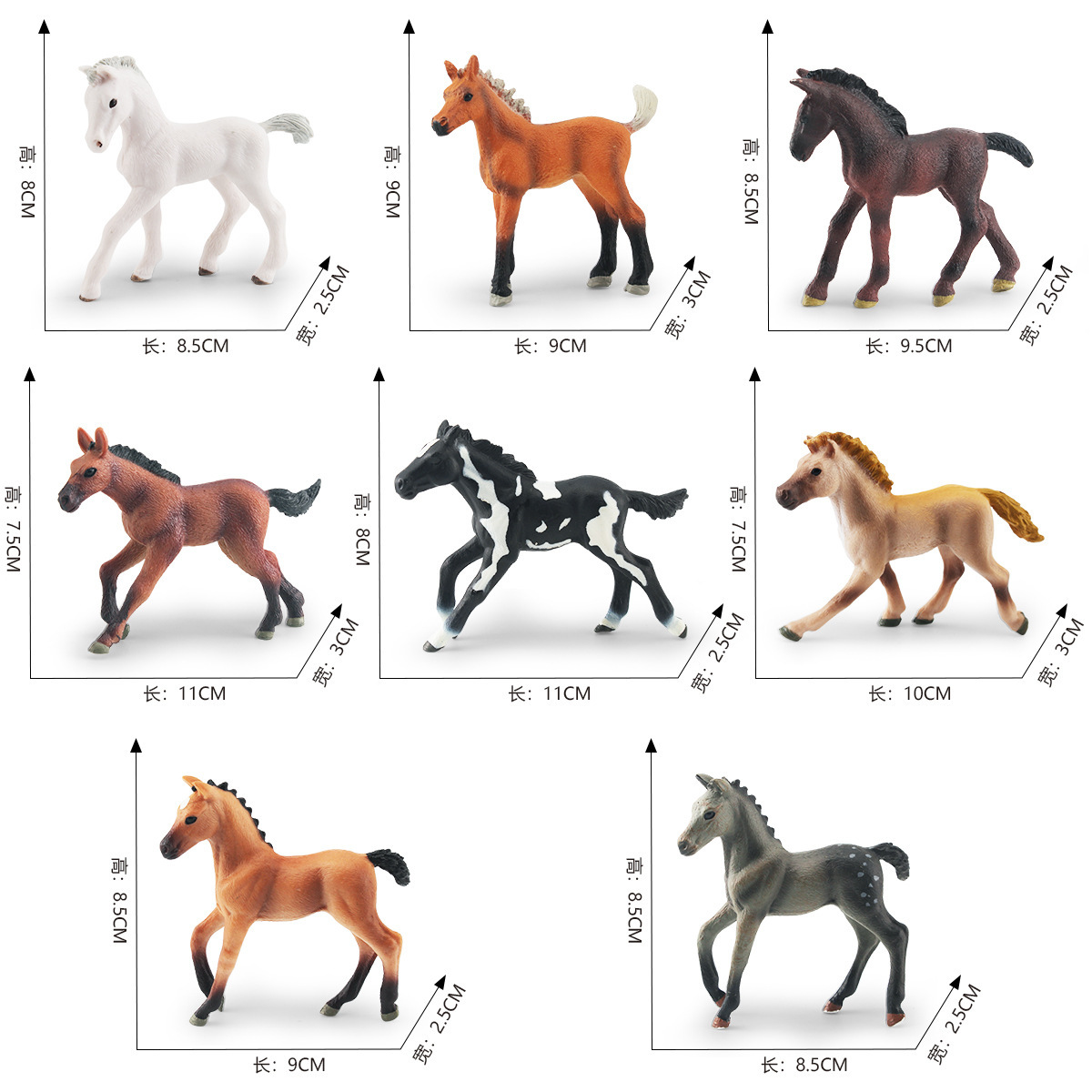 Modelo de hipopótamo de caballo de Bélgica Cross-border simulación bosque animal potro modelo