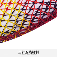 Nylon-coated mesh head, single-net coated, colorful striped net head, glue-coated, lightweight, foldable fishing net basket—wholesale fishing gear
