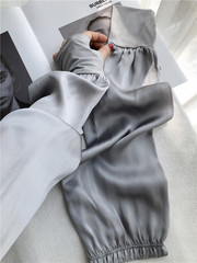 100% Mulberry Silk Solid Color Thin Arm Guard Silk Sleeves Women's Versatile Driving Glove Sleeves Sun Protection and UV Protection