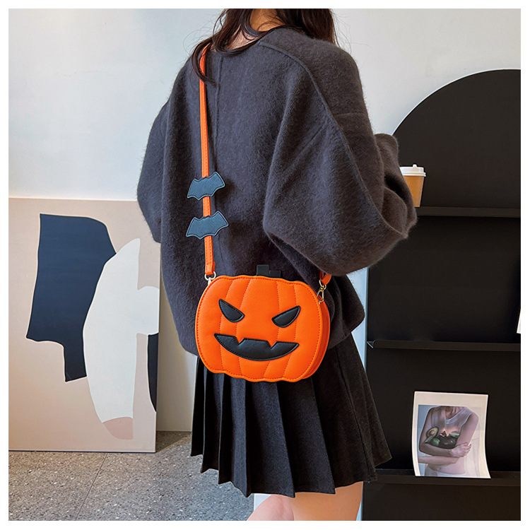 Halloween Funny Pumpkin 2023 Nuova borsa da donna monospalla Moda Contrasto colore Creatività personalizzata Alla moda_voghion.com