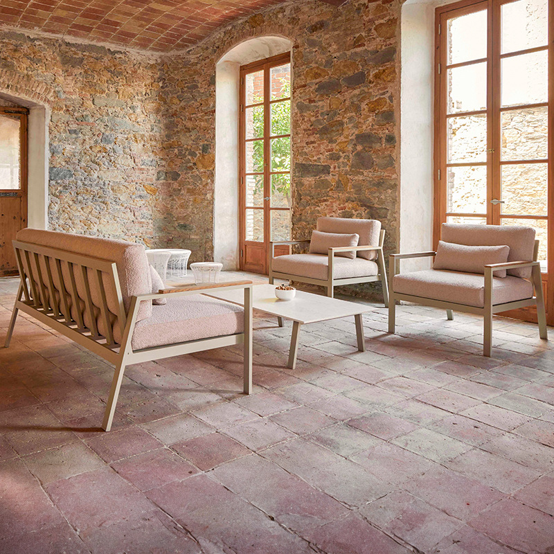patio exterior teca sofá al aire libre diseño de ocio hotel villa jardín anticorrosión madera sólida combinación de muebles residenciales image 28