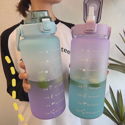 Phone holder handle cup Southeast Asia 2L sports water bottle large capacity space cup plastic cup gradient color cup