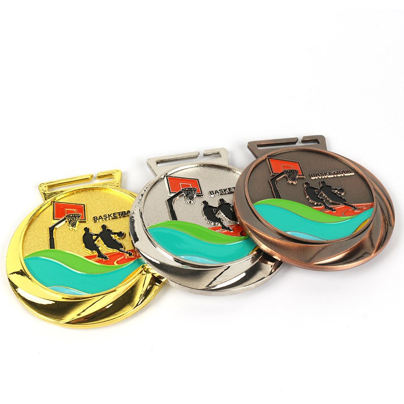 Medalla de metal listado producción baloncesto oro y plata cobre juegos competencia Medalla de Honor Premio Conmemorativo producción