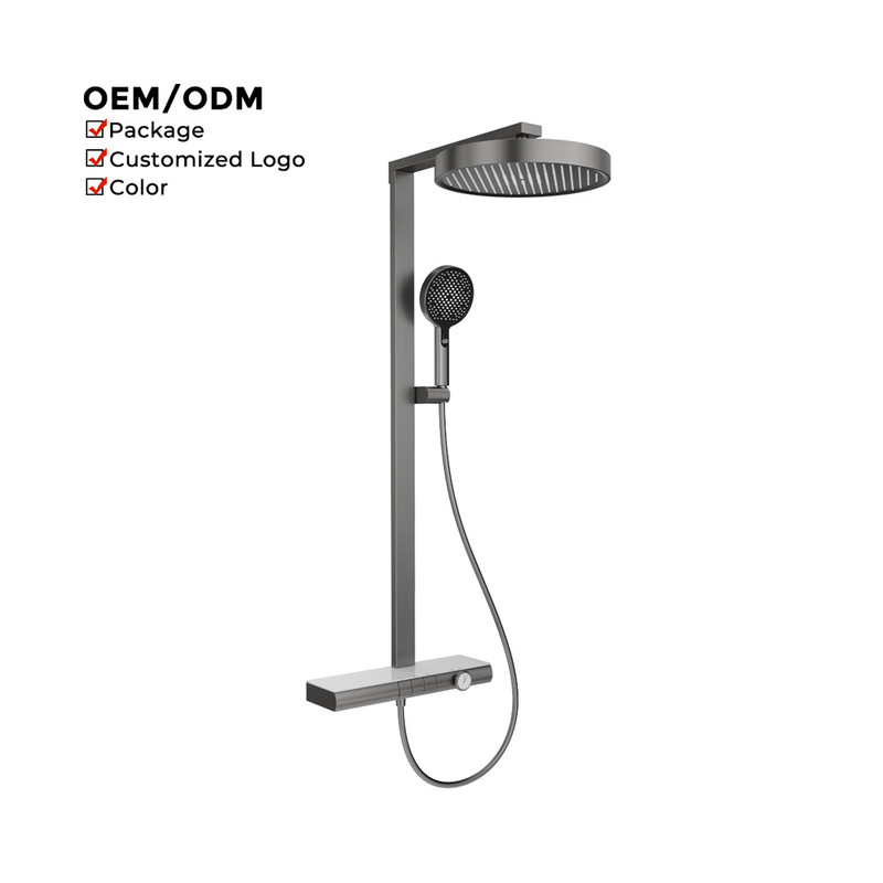 New modern temperature control wall-mounted shower faucet system bathroom brass body 3 function shower suit