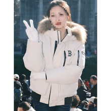 MLB三代大毛领袜红队加厚保暖男女短款羽绒服情侣冬季防水派克服